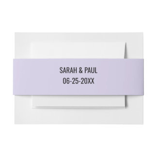 Wildflower Lavender & Yellow Floral Wedding Invitation Belly Band