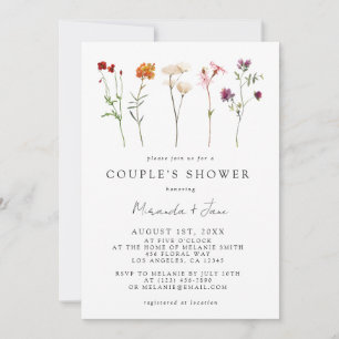 Wildflower Lesbian Pride Floral Couple's Shower Invitation
