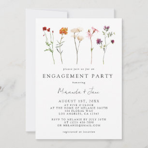 Wildflower Lesbian Pride Floral Engagement Party Invitation