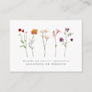 Wildflower Lesbian Pride Floral Wedding Registry Enclosure Card