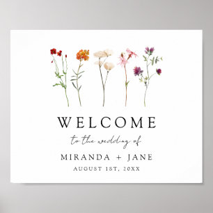 Wildflower Lesbian Pride Wedding Welcome Sign