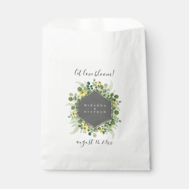 Wildflower Let Love Bloom Wedding Flower Seeds Favour Bags (Front)