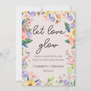 Wildflower Let Love Glow Wedding Glow Stick Card