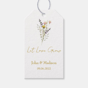 Wildflower Let love grow wedding seed Gift Tags