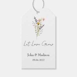 Wildflower Let love grow wedding seed Gift Tags