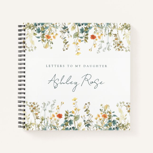 Wildflower Letters to My Daughter Keepsake Memory Notebook (Front)
