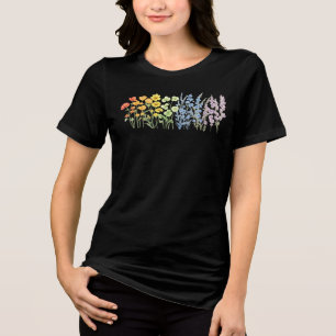 Wildflower LGBT Pride Shirt: Watercolor Floral Des Tri-Blend Shirt