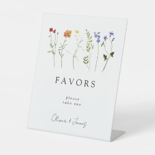 Wildflower LGBTQ Gay Pride Floral Wedding Favours Pedestal Sign