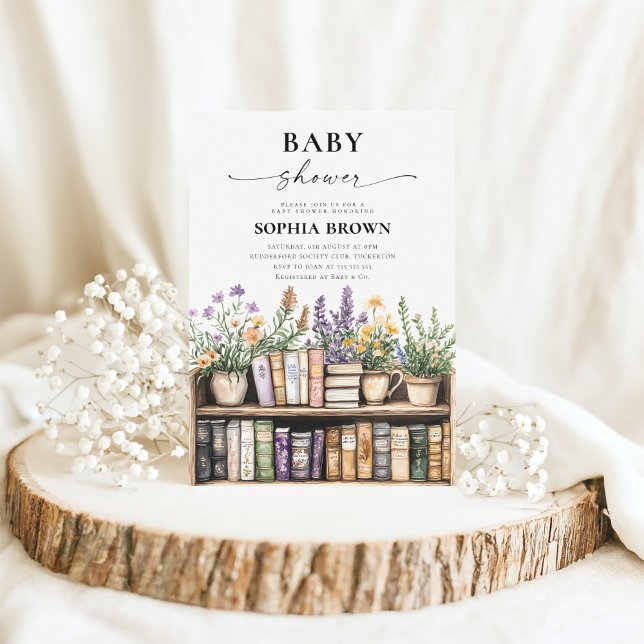 Wildflower Library Book Baby Shower Invitation (Creator Uploaded)
