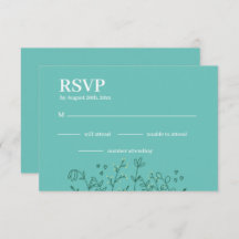 Wildflower Light Green Wedding RSVP card