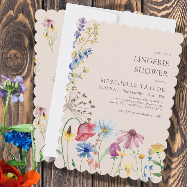 Wildflower Lingerie Shower Rustic Botanical Invitation (Creator Uploaded)