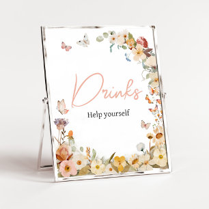 Wildflower Little Butterfly Baby Shower Drinks Poster