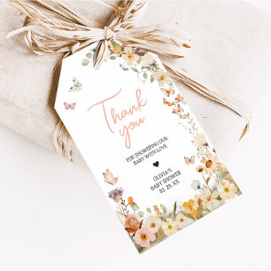 Wildflower Little Butterfly Baby Shower Favour Tag