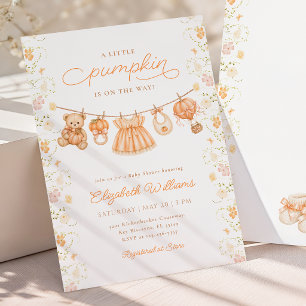 Wildflower Little Pumpkin Baby Shower Invitation
