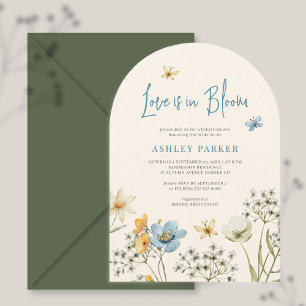 Wildflower love in bloom arch bridal shower invitation