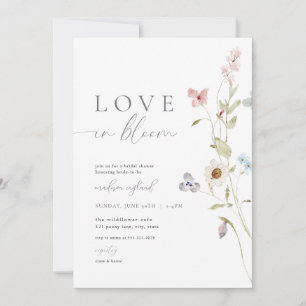 Wildflower Love in Bloom Bridal Shower Invitation