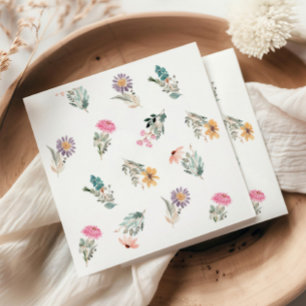 Wildflower Love in Bloom Bridal Shower Napkin