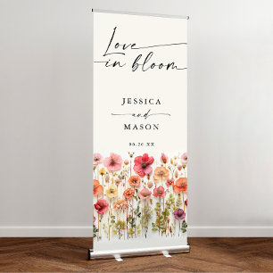 Wildflower Love In Bloom Wedding Welcome Retractable Banner
