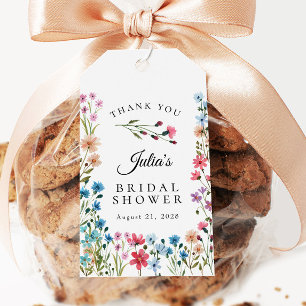 Wildflower Love is in Bloom Bridal Shower Favour Gift Tags