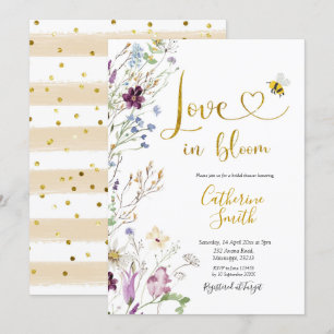 Wildflower Love is in Bloom Bridal Shower Invitati Invitation