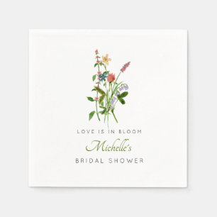Wildflower Love is in Bloom Bridal Shower Napkin