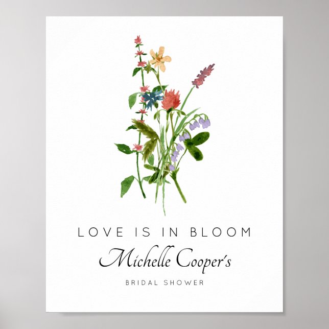 Wildflower Love is in Bloom Bridal Shower Poster (Front)