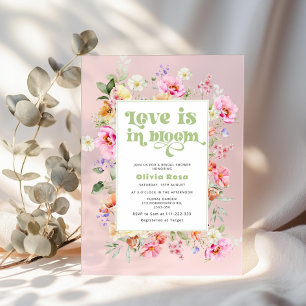 Wildflower Love is in Bloom Pink Bridal shower Acrylic Invitations