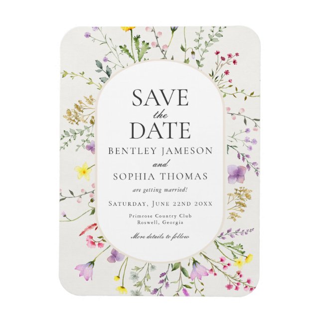 Wildflower Love is in Bloom Save the Date Magnet (Vertical)