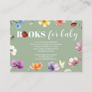 Wildflower Lovebug Baby Shower Books for Baby Enclosure Card