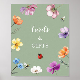 Wildflower Lovebug Baby Shower Cards and Gifts Poster