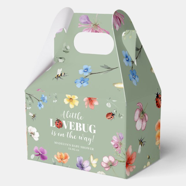 Wildflower Lovebug Baby Shower Favour Box (Front)