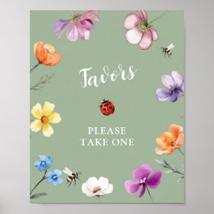 Wildflower Lovebug Baby Shower Favours Poster