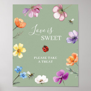 Wildflower Lovebug Love is Sweet Party Sign