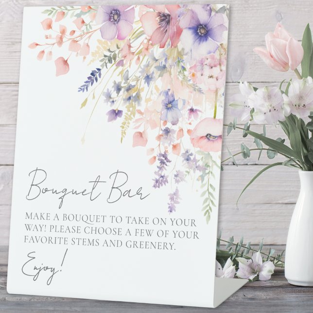 Wildflower Make A Bouquet Flower Bar Pedestal Sign (Wildflower Make A Bouquet Flower Bar Pedestal Sign)