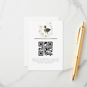 Wildflower Mallard Duck Wedding Enclosure Card