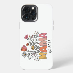 Wildflower Mama Est Year Boho Lettering iPhone 13 Pro Max Case