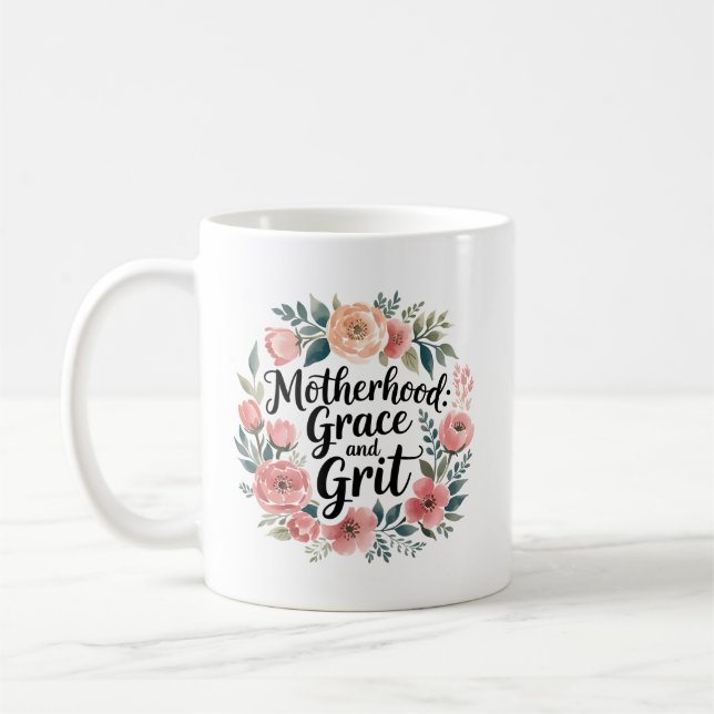 Wildflower Mama Mug | Grace & Grit Floral Cup (Left)