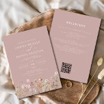Wildflower Mauve Pink All in One QR Code Wedding Invitation<br><div class="desc">Invite your guests with this wildflower mauve pink all in one QR code wedding invitation. Featuring a soft mauve pink background, hand-painted watercolor wildflowers, and elegant modern typography, this design blends rustic bohemian charm with practical convenience. The integrated QR code makes it easy for guests to RSVP and access your...</div>