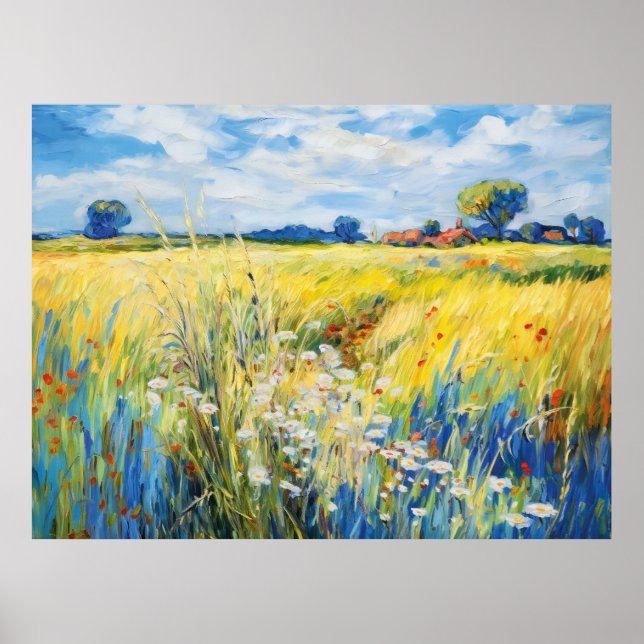 Wildflower Meadow Along the Havel River Poster (Front)