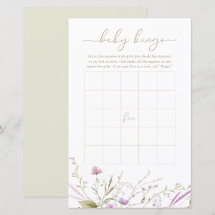 Wildflower Meadow Baby Bingo Game Card