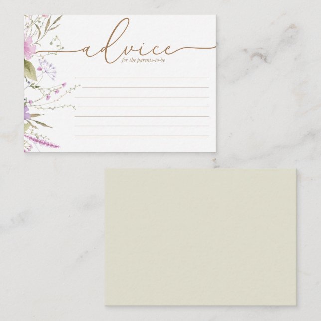 Wildflower Meadow | Baby Shower Advice Card (Front/Back)