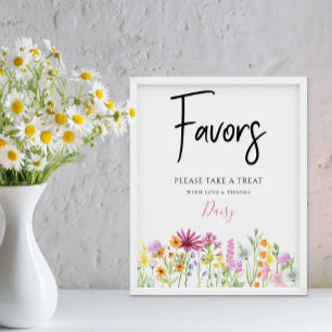 Wildflower Meadow Baby Shower Favours Poster