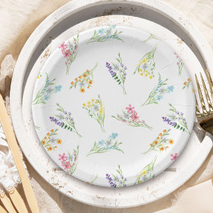 Wildflower Meadow Baby Shower Paper Plate