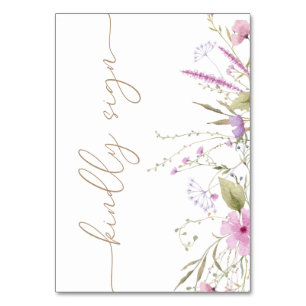 Wildflower Meadow Baby Shower Table Sign Table Number