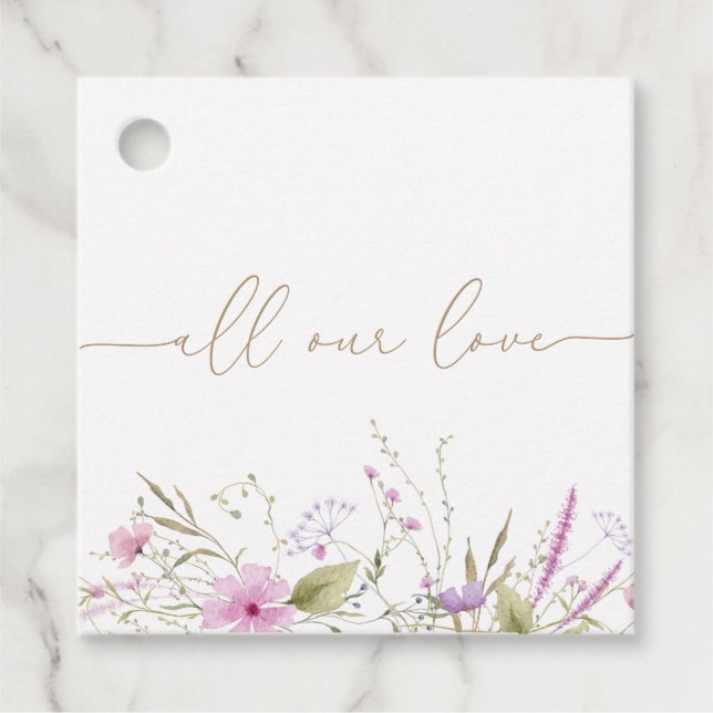 Wildflower Meadow Baby Shower Thank You Favour Tag (Front)