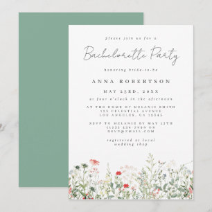 Wildflower Meadow Bachelorette Party Invitation