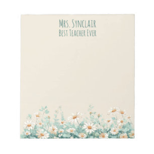 Wildflower Meadow Best Teacher Ever Appreciation Notepad