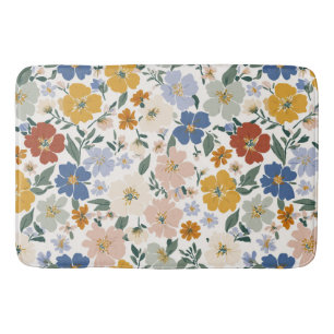Wildflower Meadow Boho Pattern Bath Mat
