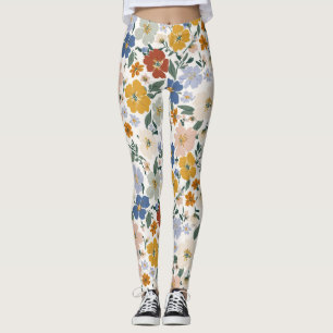 Wildflower Meadow Boho Pattern Leggings