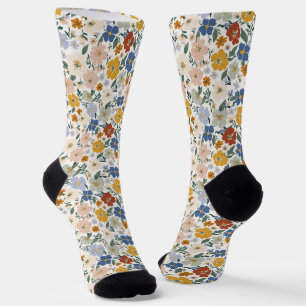 Wildflower Meadow Boho Pattern Socks